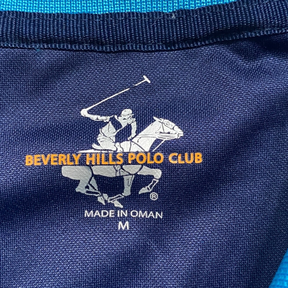Beverly Hill Polo Club Men's Polo Shirt Size M‎ Blue Short Sleeve Emb Logo - Picture 3 of 9